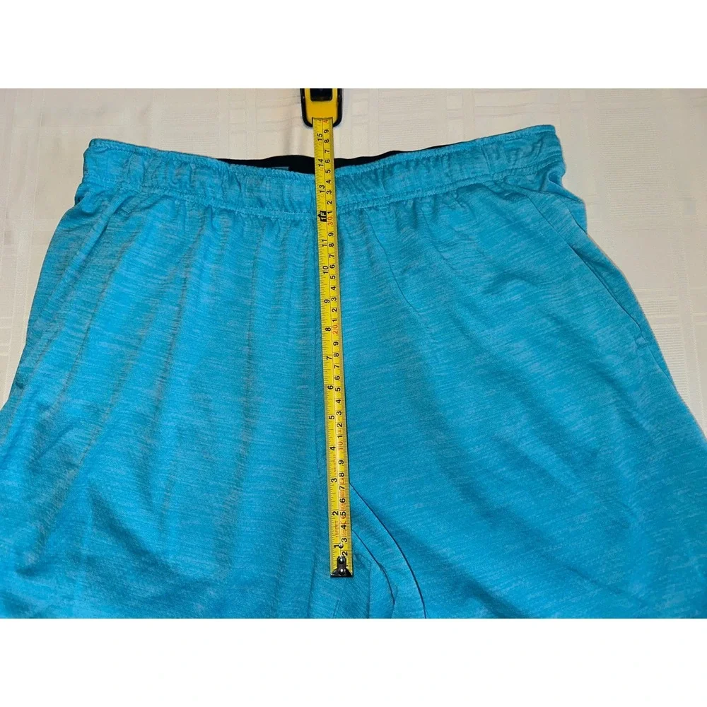Nike Shorts Mens XXL Blue Dri-FIT Training Athletic Heathered Knit Pockets 8in